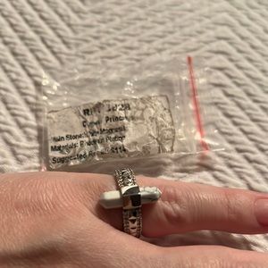 Bomb Party Silver Rhodium Plating Size 8 with white Magnesium Stone